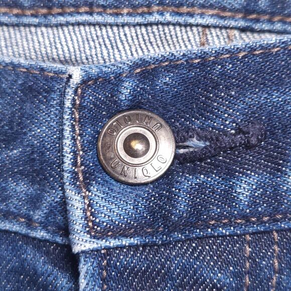 Uniqlo Slim Straight Selvedge Jeans Mens 29x34(31) Blue Kaihara Stretch Mid Rise - Picture 3 of 11